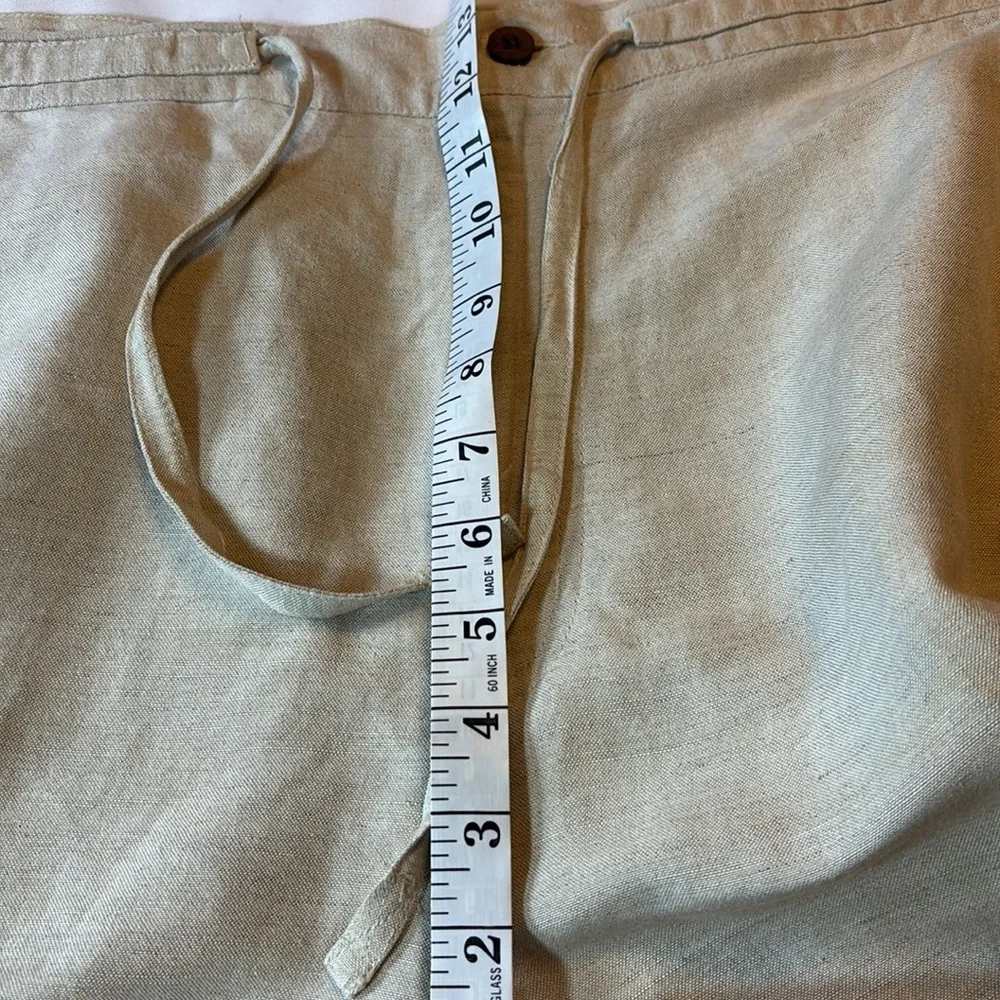 Cubavera Light Tan Linen Blend Pants Size Large (36-38)